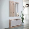 Oak and White 3in1 Wooden Shoe Cabinet Set