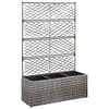 Trellis Raised Bed with 3 Pots 83x30x130 cm Poly Rattan Grey