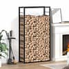 Firewood Rack Matt Black 80x28x154 cm Steel