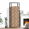 Firewood Rack Matt Black 80x28x222 cm Steel