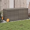 Garden Storage Box with Wheels Black 283L Poly Rattan