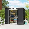7 x 4ft Metal Garden Storage Shed w/ Double Door Dark Grey