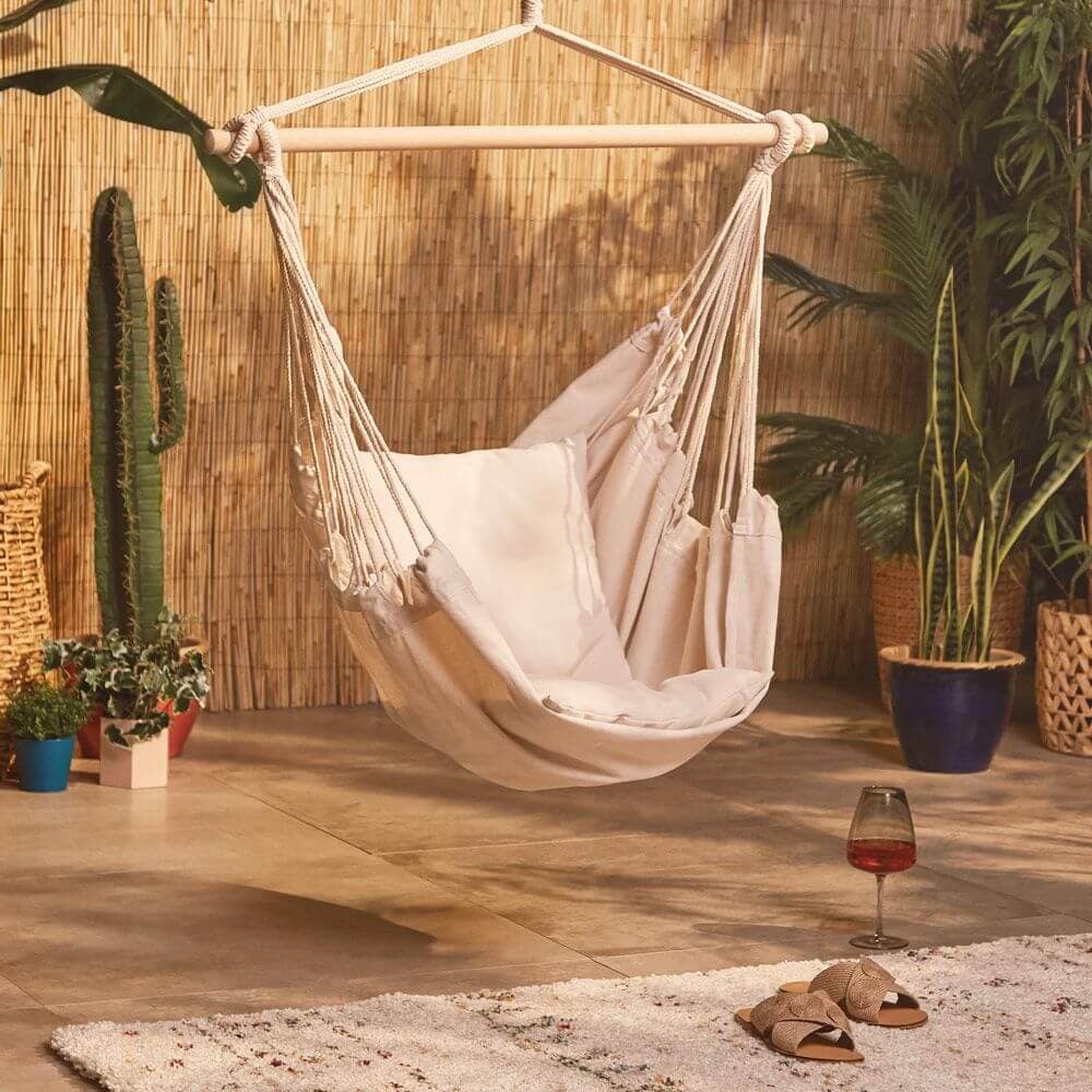 Seville Beige Hanging Swing Chair - Image 2
