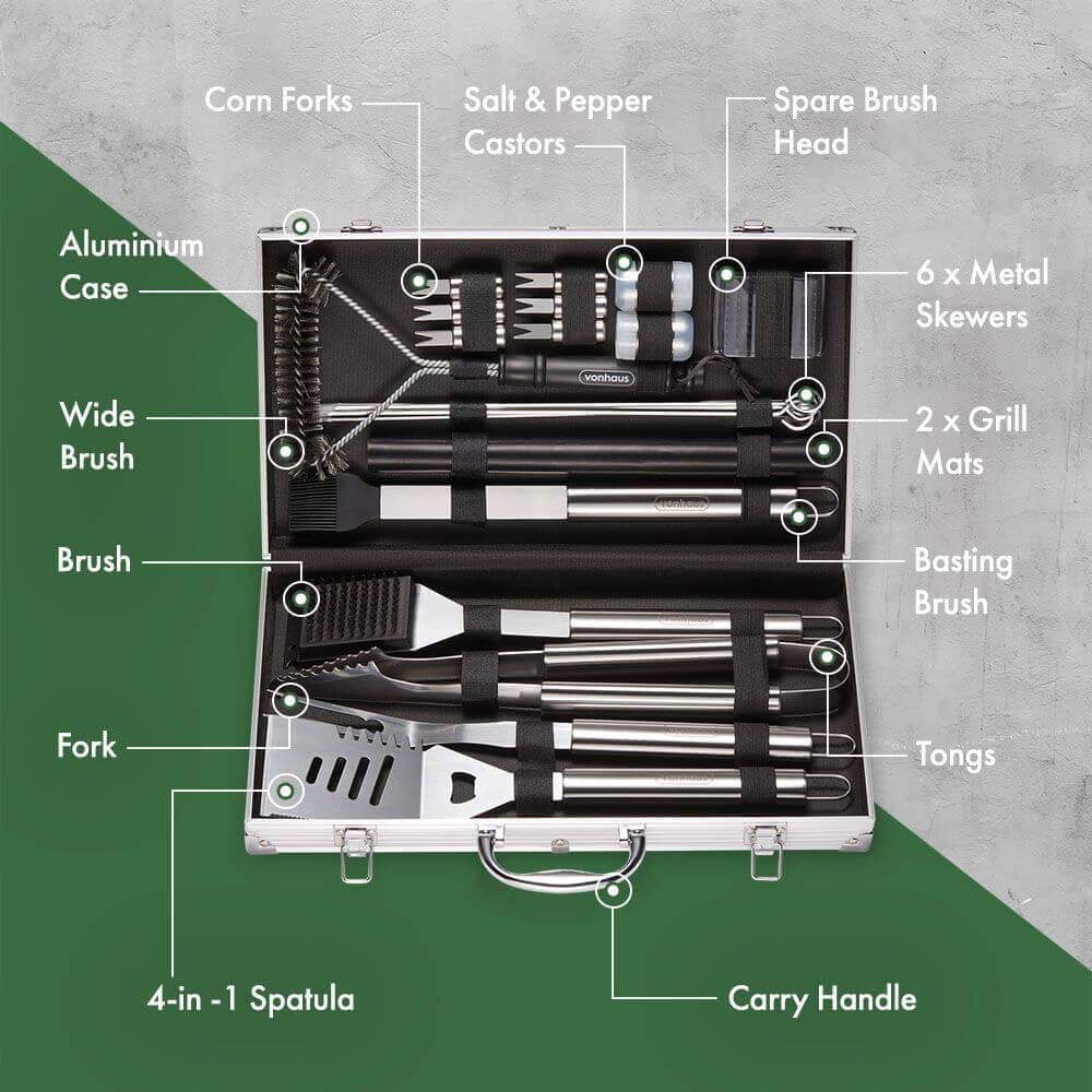 25pc BBQ Tool Set with Aluminium Case - Image 7