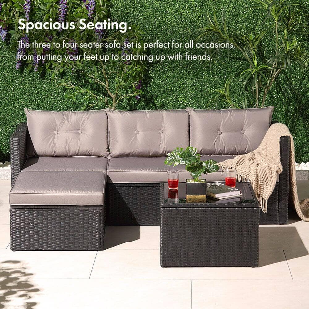 Antigua 4 Seater Garden Corner Sofa & Table - Image 5