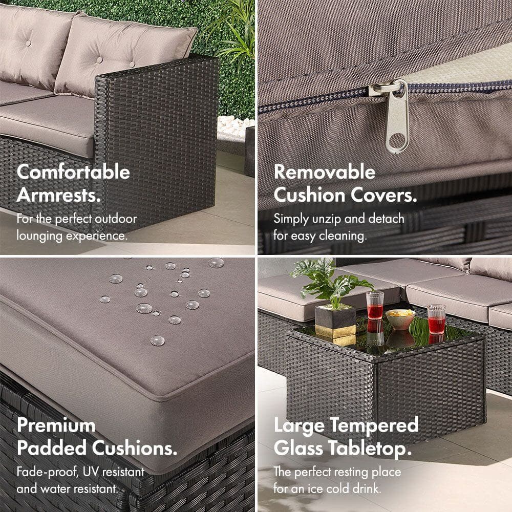 Antigua 4 Seater Garden Corner Sofa & Table - Image 6