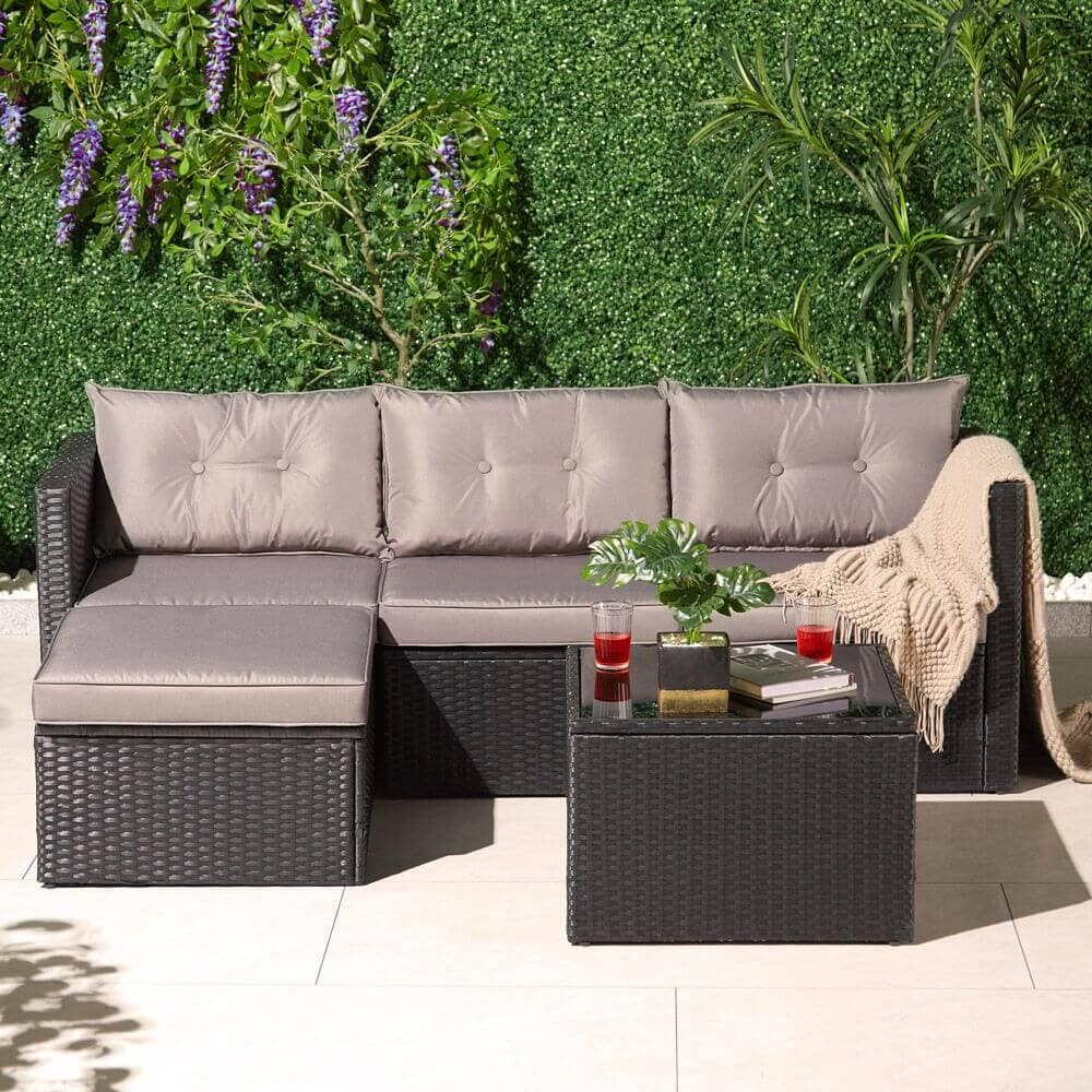 Antigua 4 Seater Garden Corner Sofa & Table - Image 9