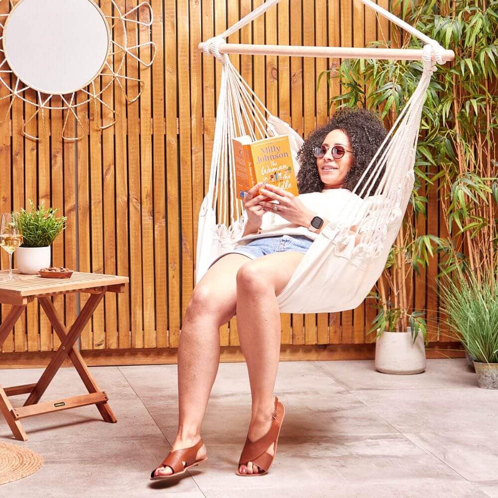 Seville Beige Hanging Swing Chair - Image 7