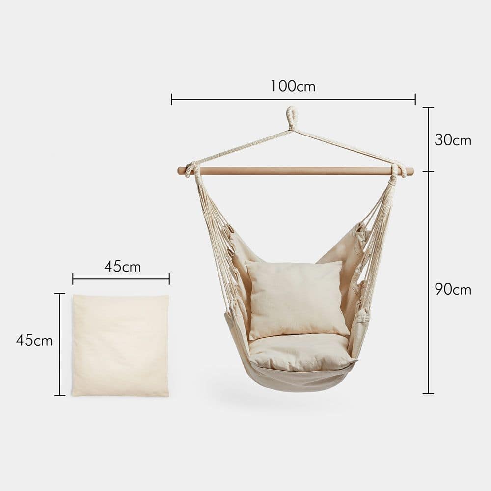 Seville Beige Hanging Swing Chair - Image 4