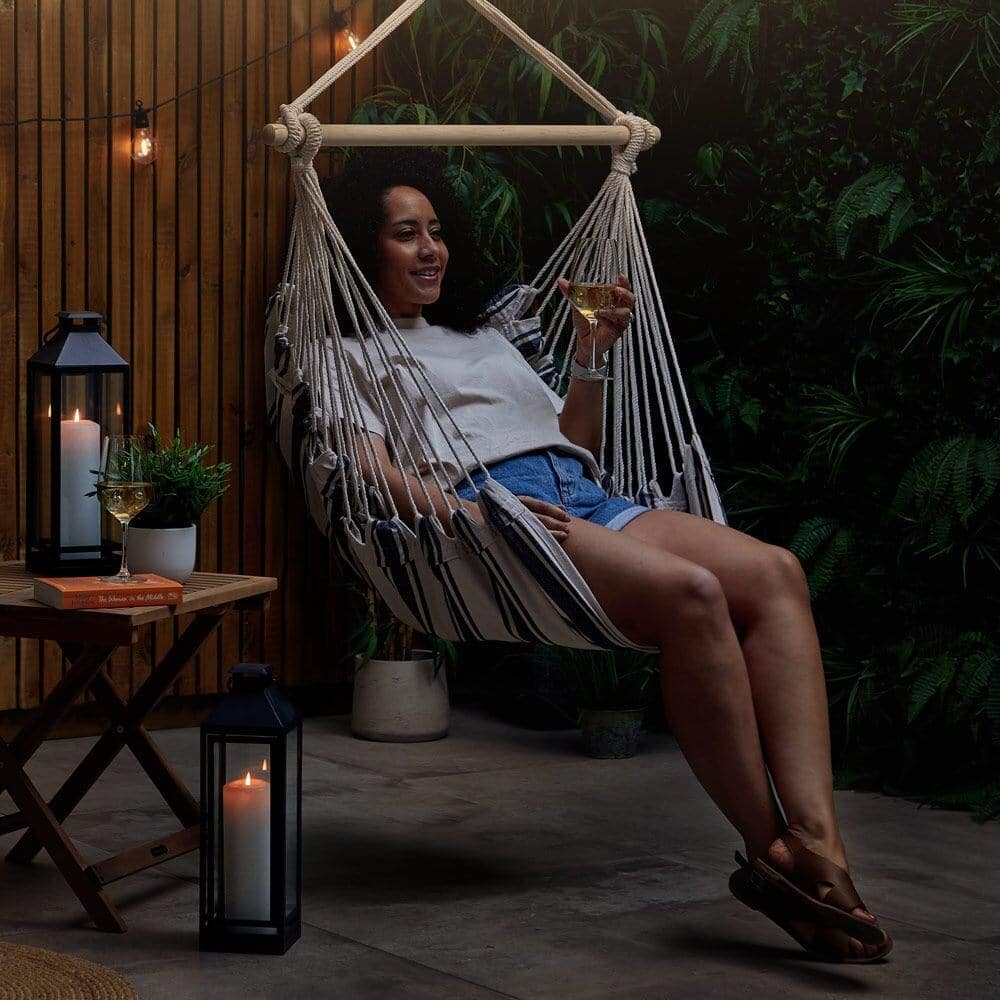Seville Striped Hanging Swing Chair - Image 8