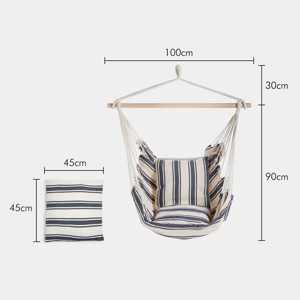 Seville Striped Hanging Swing Chair - Image 4
