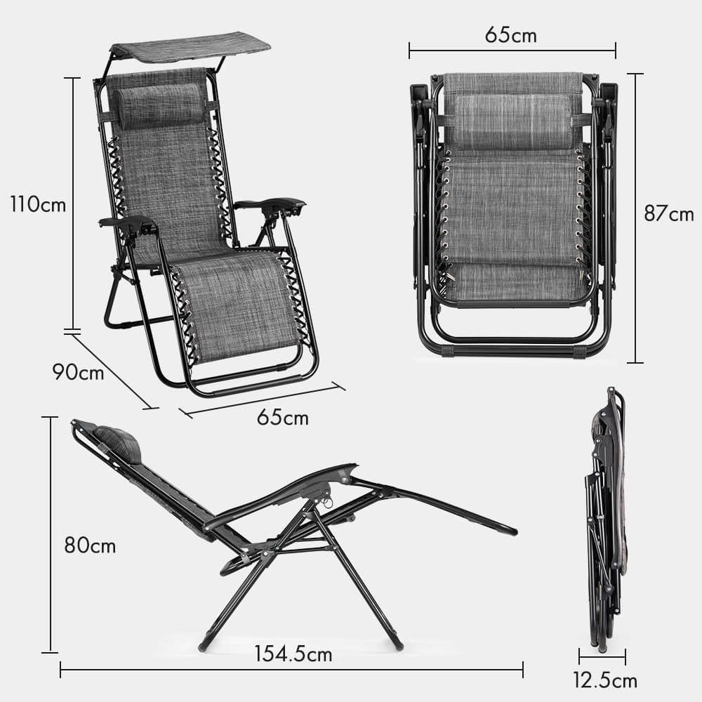 Set of 2 Zero Gravity Canopy Chairs - Image 7