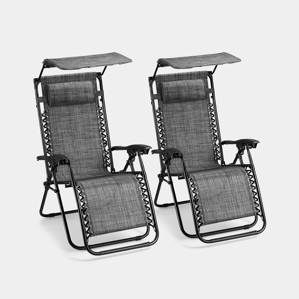 Set of 2 Zero Gravity Canopy Chairs