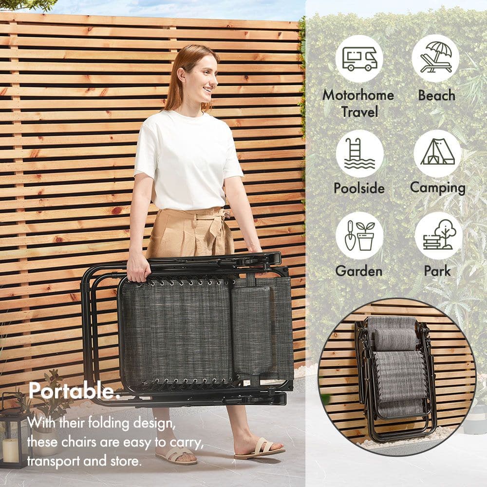 Set of 2 Zero Gravity Canopy Chairs - Image 2