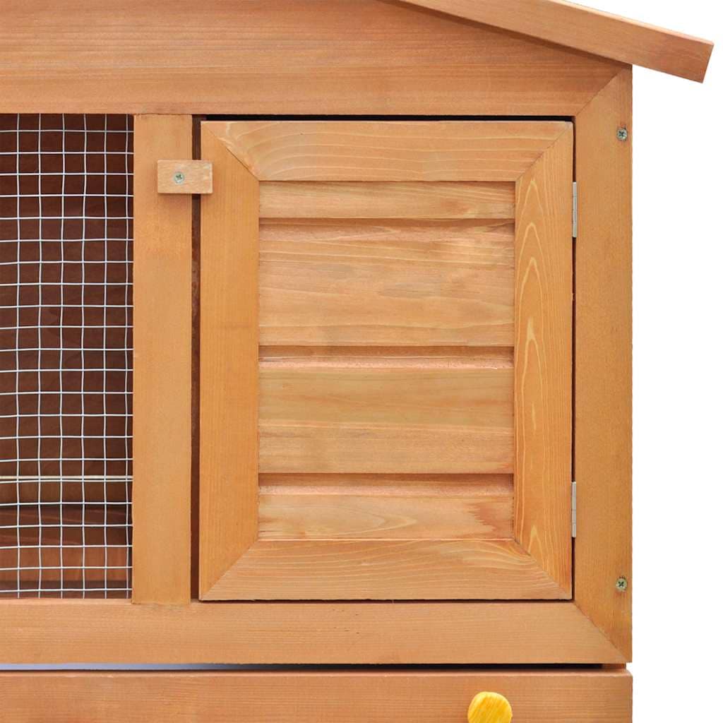Outdoor Rabbit Hutch Small Animal House Pet Cage 3 Doors Wood - Image 6