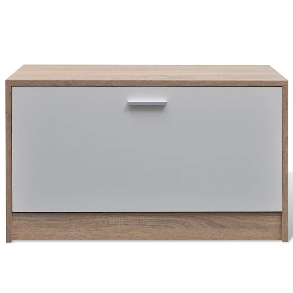Oak and White 3in1 Wooden Shoe Cabinet Set - Image 5