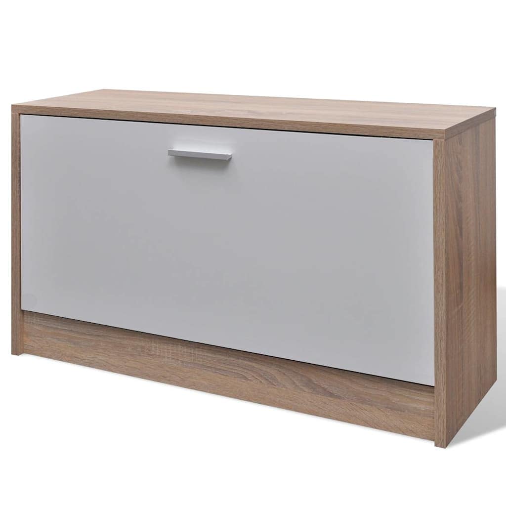 Oak and White 3in1 Wooden Shoe Cabinet Set - Image 6
