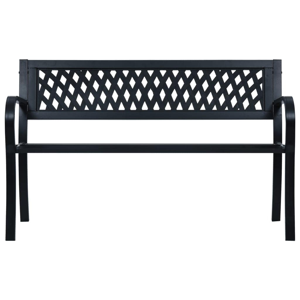 Garden Bench 125 cm Black Steel - Image 2