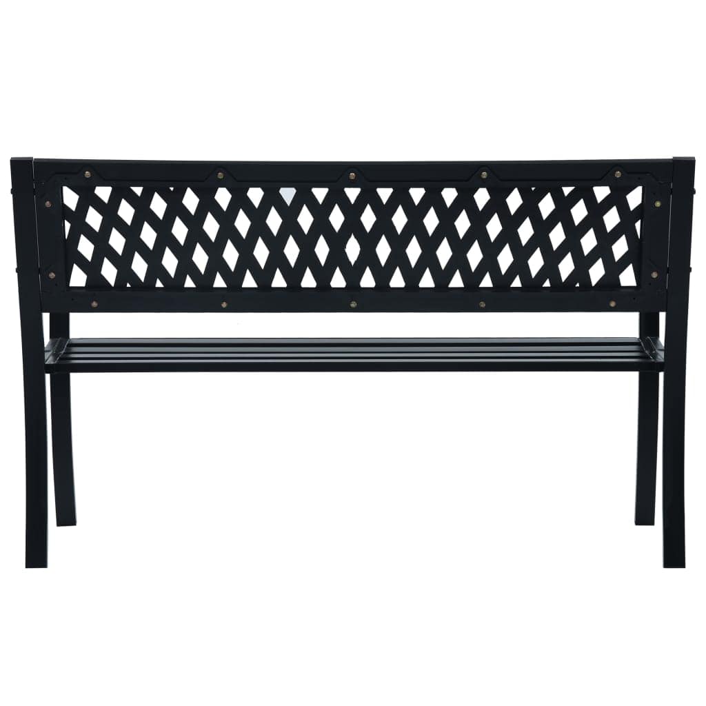 Garden Bench 125 cm Black Steel - Image 4