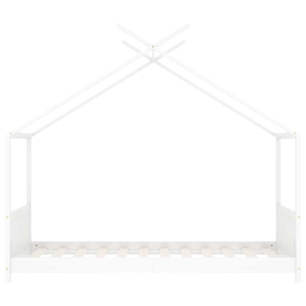 Kids Bed Frame White Solid Pine Wood 80x160 cm - Image 4