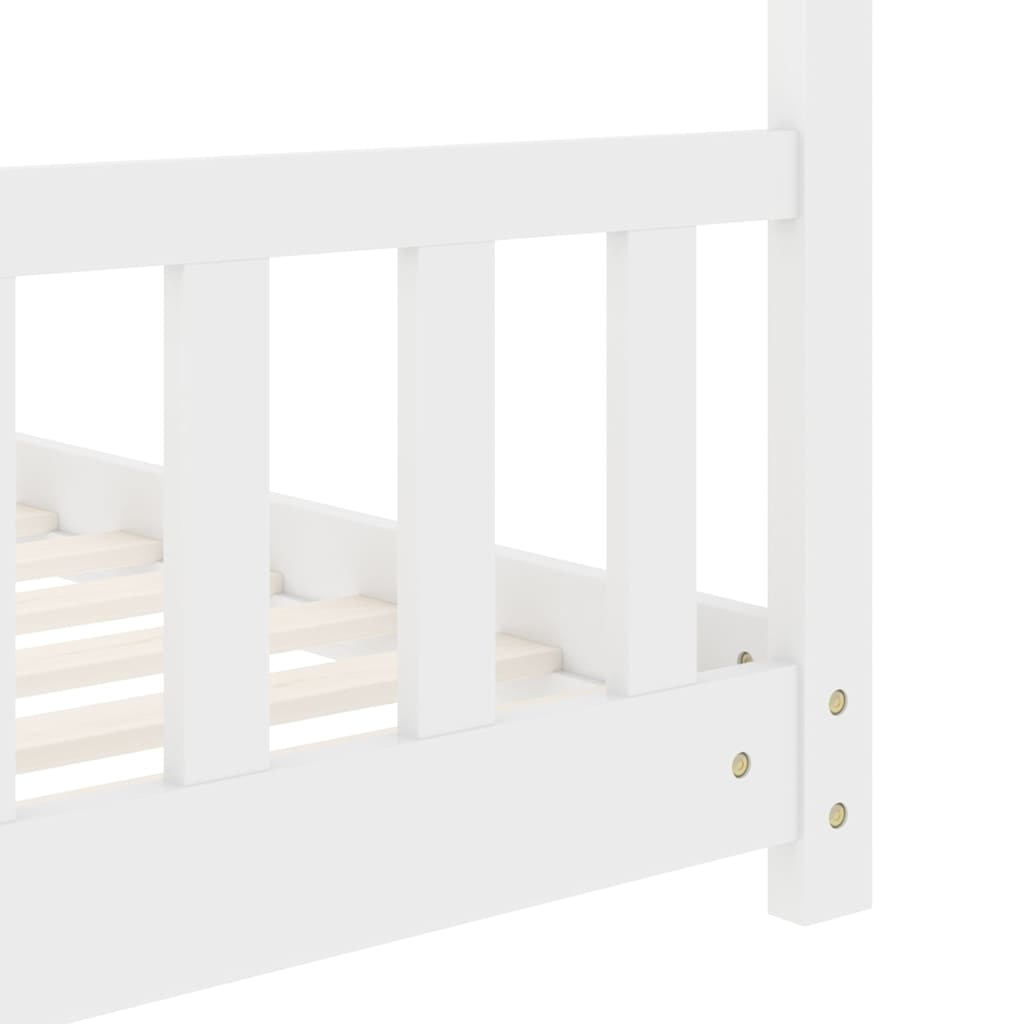 Kids Bed Frame White Solid Pine Wood 80x160 cm - Image 7