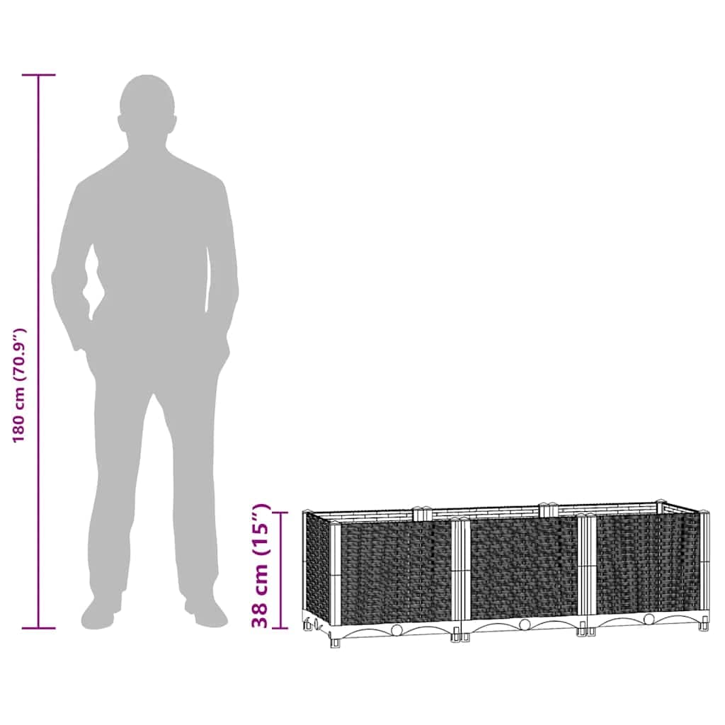 Raised Bed 120x40x38 cm Polypropylene - Image 9