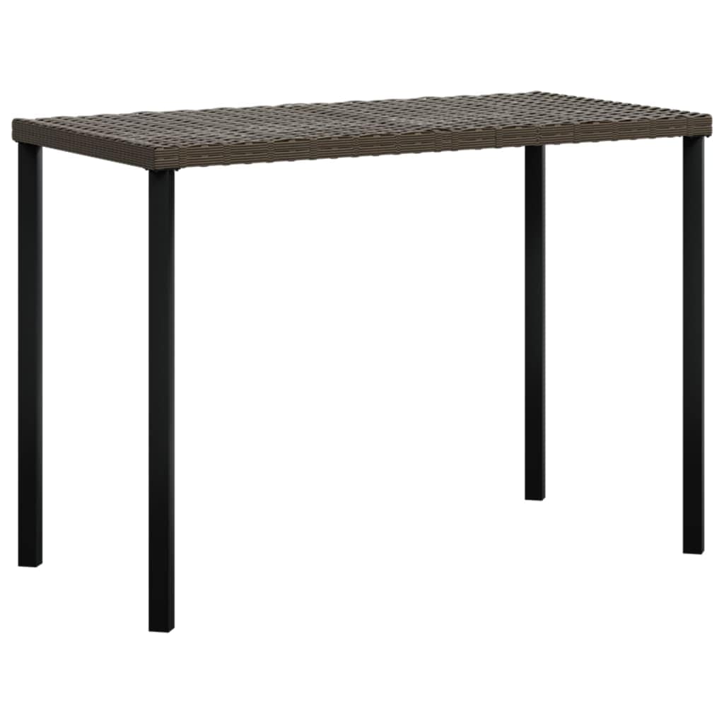 5 Piece L-shaped Couch Sofa Set with Cushions Poly Rattan Brown - Image 7