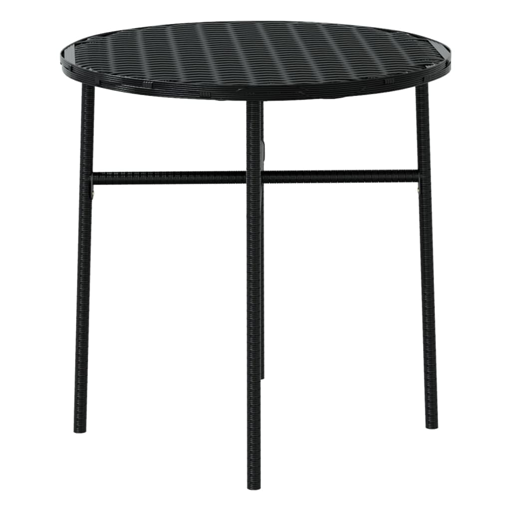 3 Piece Garden Dining Set Poly Rattan Black - Image 6