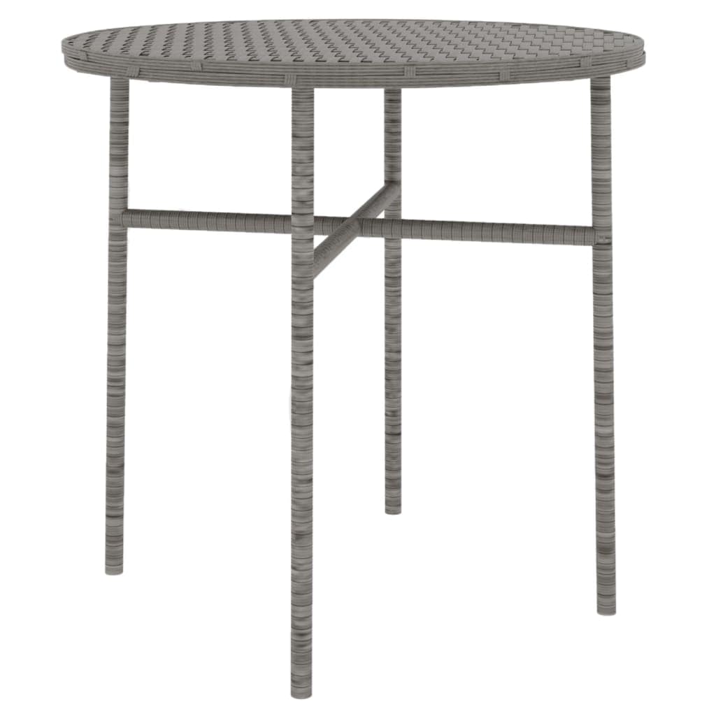 3 Piece Garden Dining Set Poly Rattan Grey - Image 5