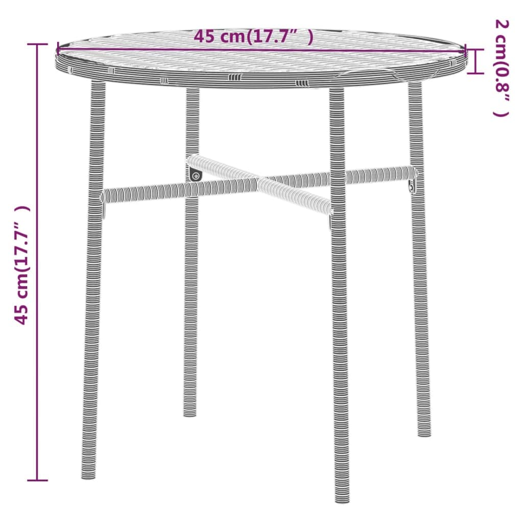 3 Piece Garden Dining Set Poly Rattan Grey - Image 7