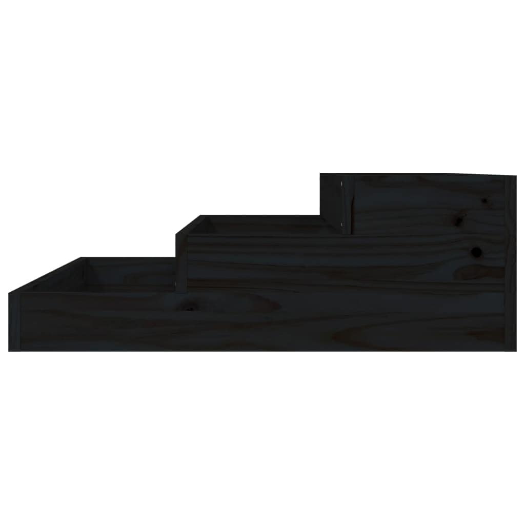 Planter Black 78x78x27 cm Solid Wood Pine - Image 5