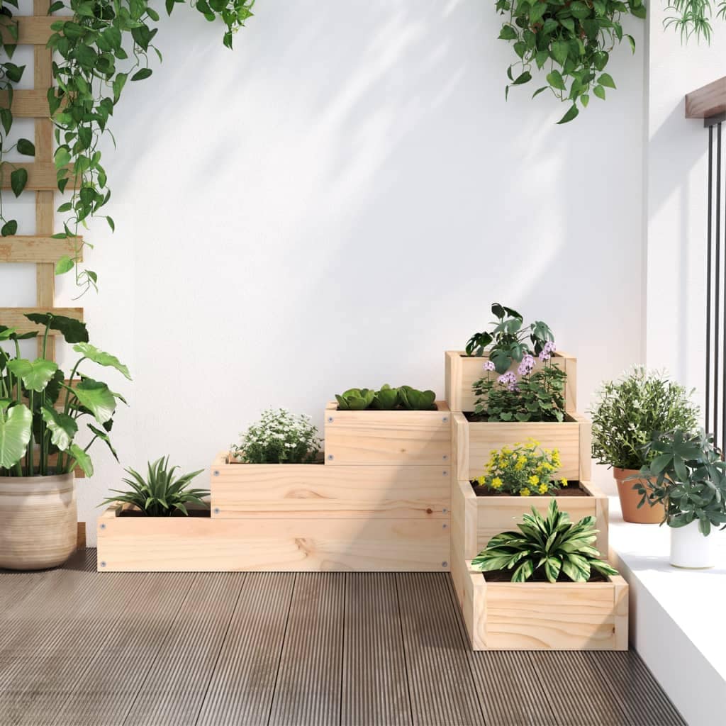 Garden Planter 4-Tier 80.5x79x36 cm Solid Wood Pine - Image 3
