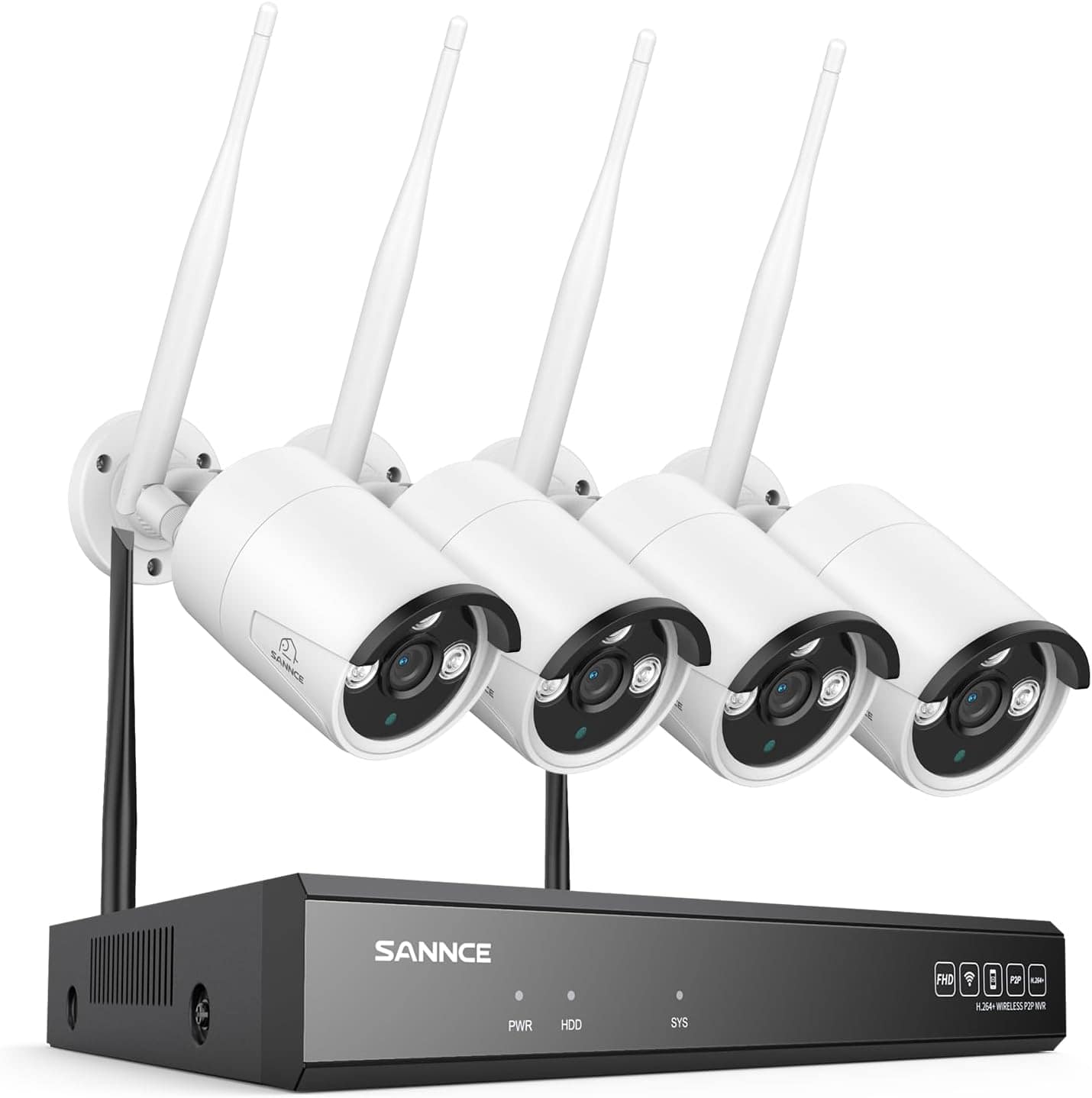 Wireless CCTV Camera System, 8CH, 4 WIFI cameras