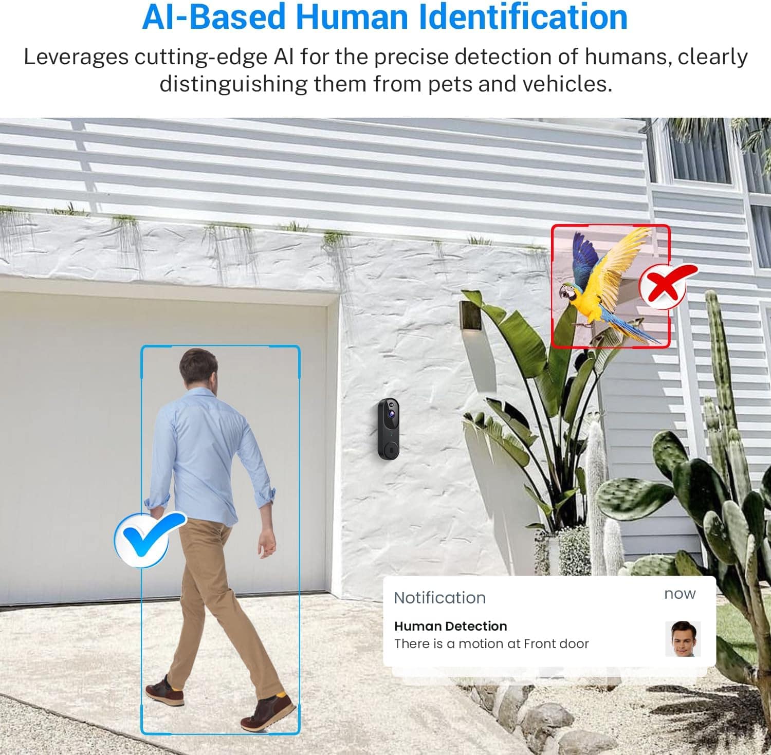 Wireless Wi-Fi Video Doorbell Camera with AI Human Detection - Image 3