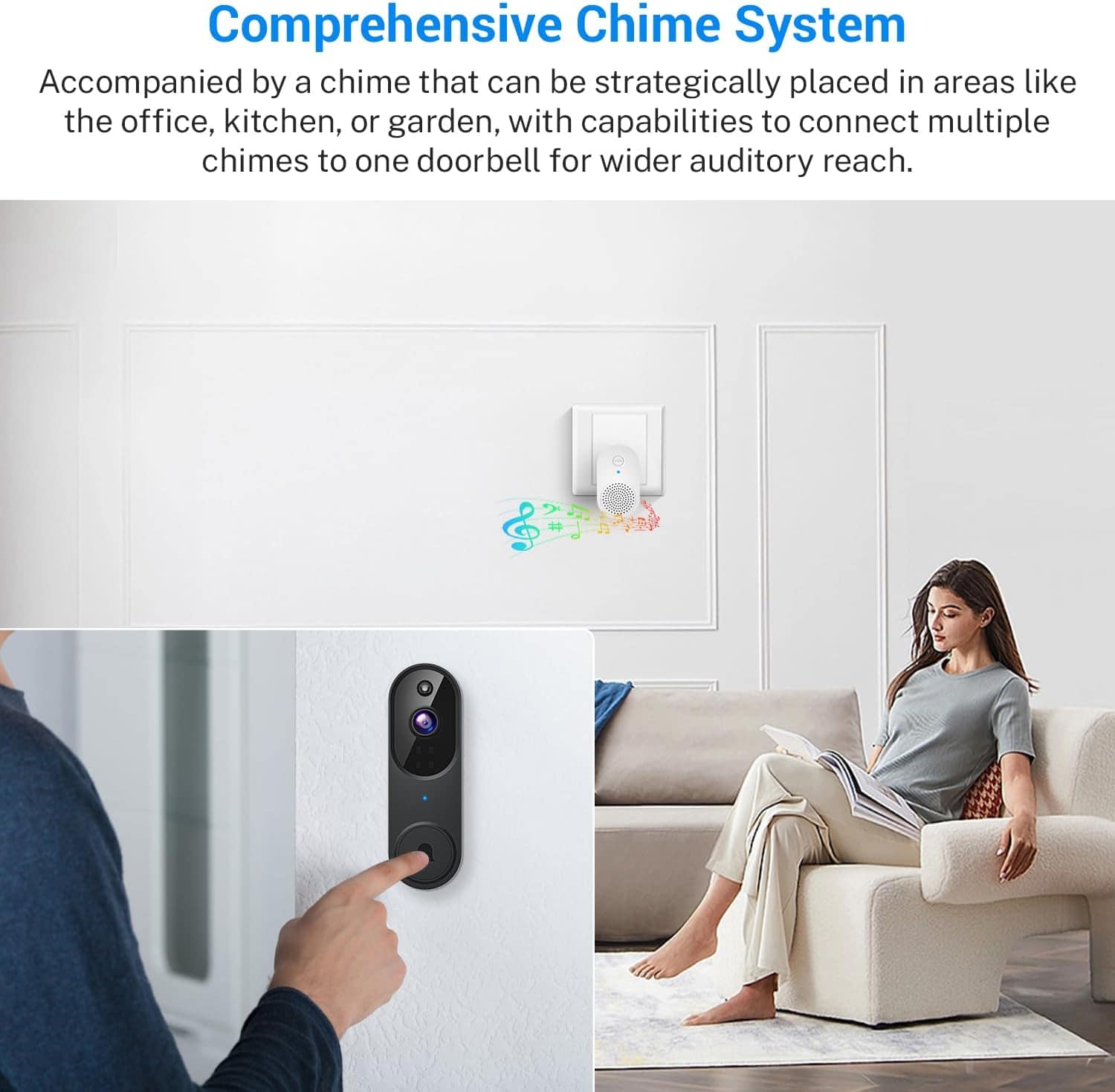 Wireless Wi-Fi Video Doorbell Camera with AI Human Detection - Image 6