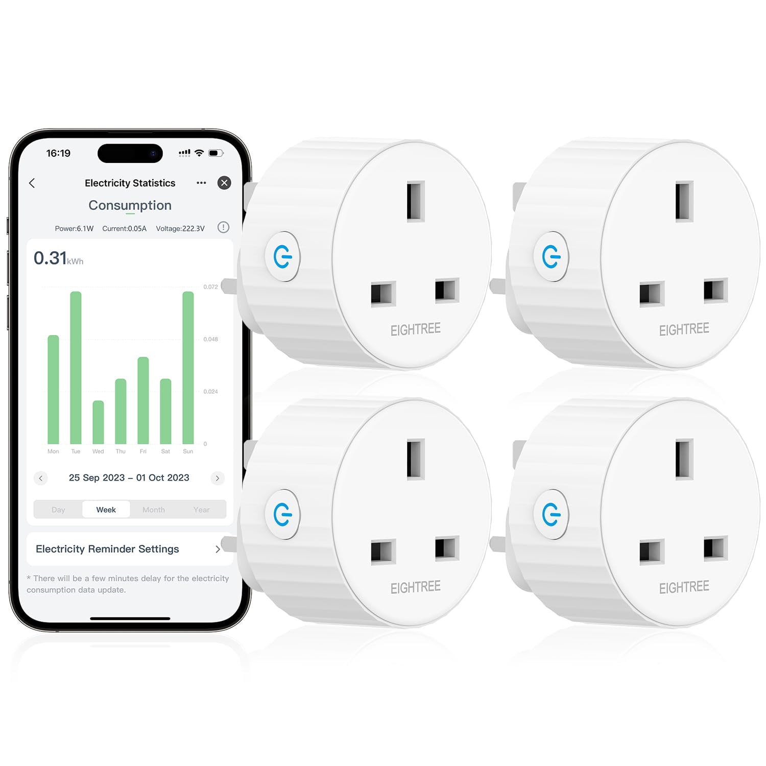 4 Pack Smart Plug with Energy Monitoring works with Alexa and Google Home