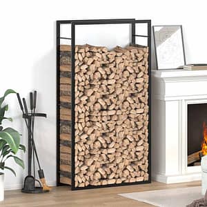 Firewood Rack Matt Black 80x28x154 cm Steel