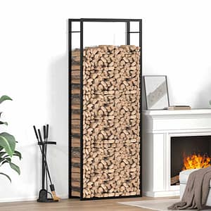 Firewood Rack Matt Black 80x28x222 cm Steel