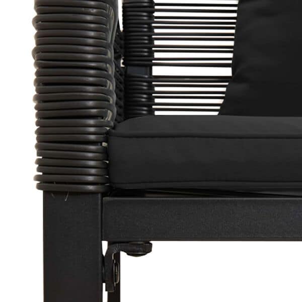 Outdoor Furniture Set with Cushion Black Poly Rattan - Image 10