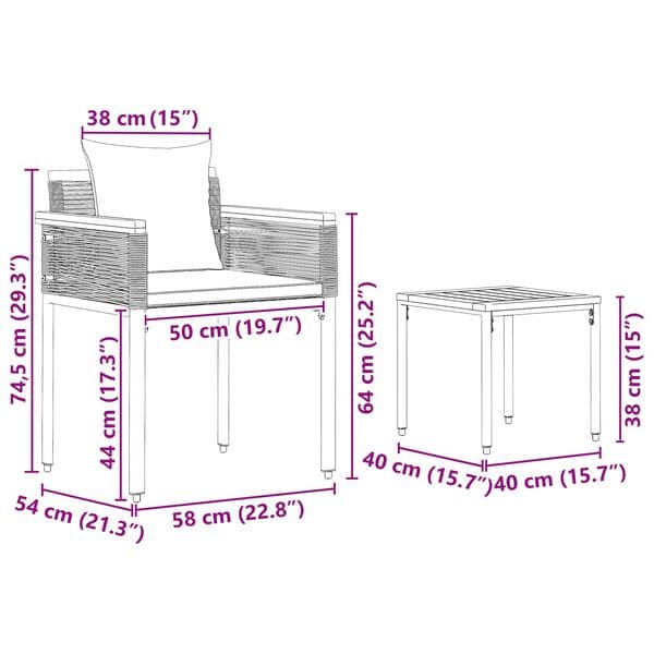 Outdoor Furniture Set with Cushion Black Poly Rattan - Image 13