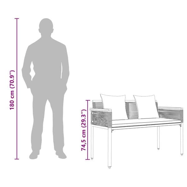 Outdoor Furniture Set Black and Cream White Poly Rattan - Image 16