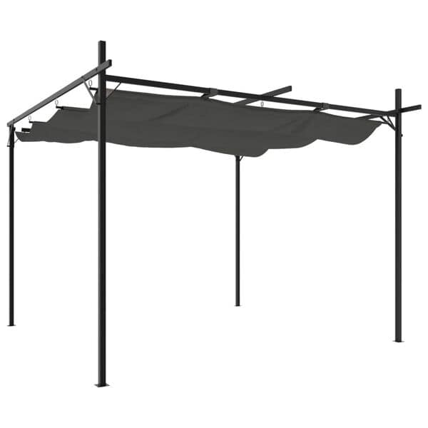 Pergola with Retractable Roof Anthracite 295x292x230 cm - Image 2