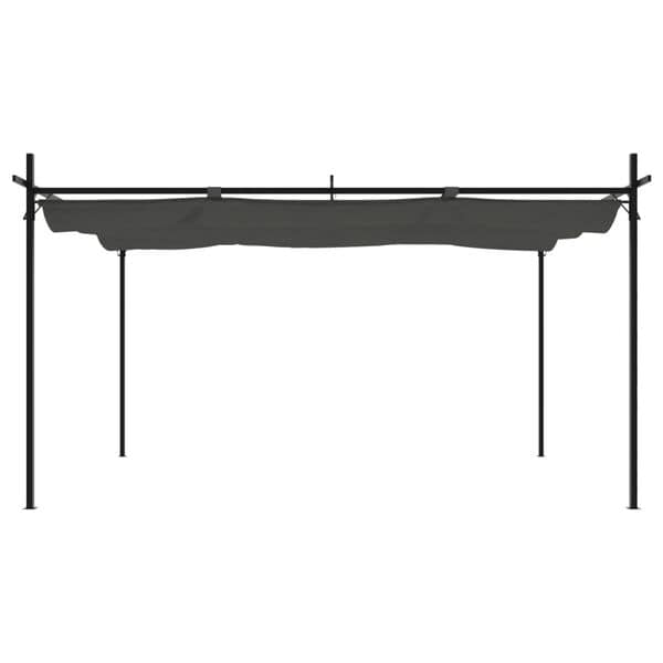 Pergola with Retractable Roof Anthracite 395x292x230 cm - Image 3