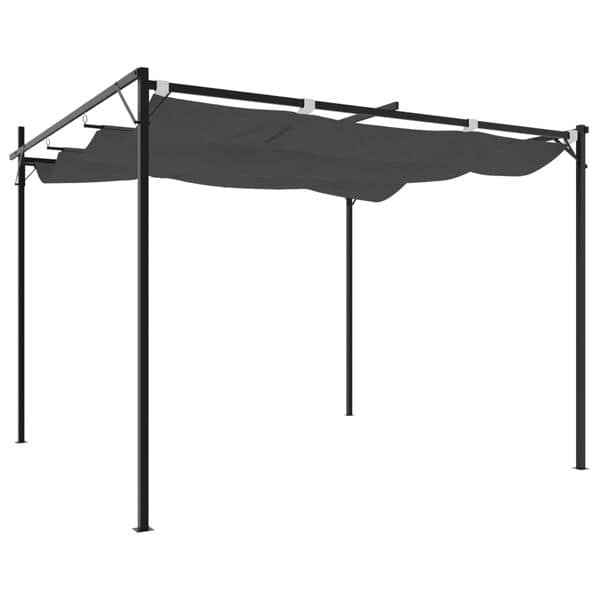Pergola with Retractable Roof Anthracite 295x292x230 cm - Image 5