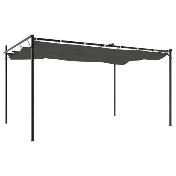 Pergola with Retractable Roof Anthracite 395x292x230 cm - Image 5