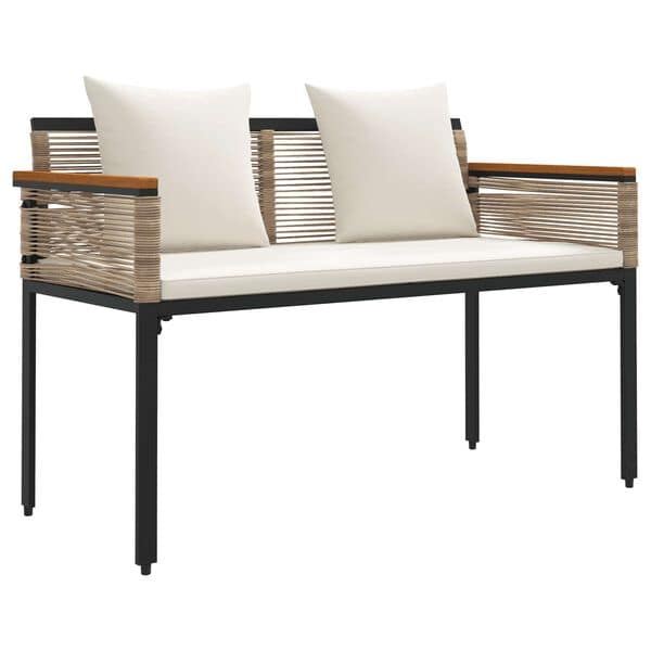 Outdoor Furniture Set Beige and Cream White Poly Rattan - Image 5