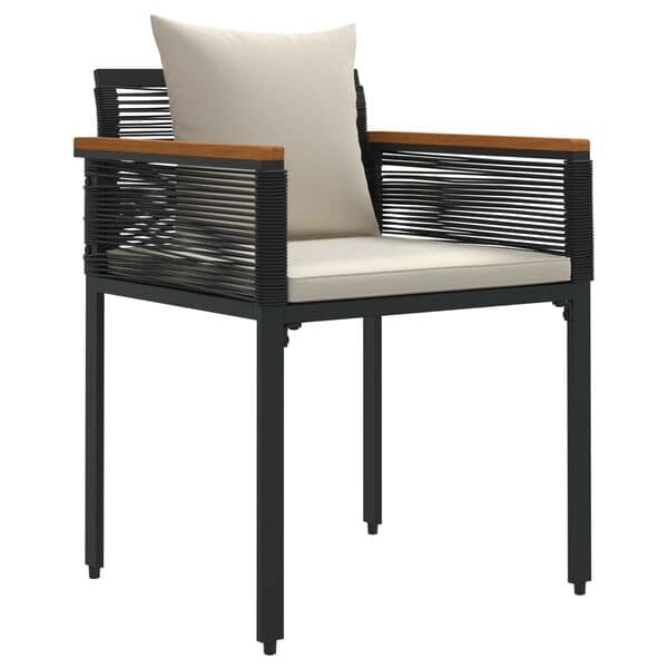 Outdoor Furniture Set Black and Cream White Poly Rattan - Image 6