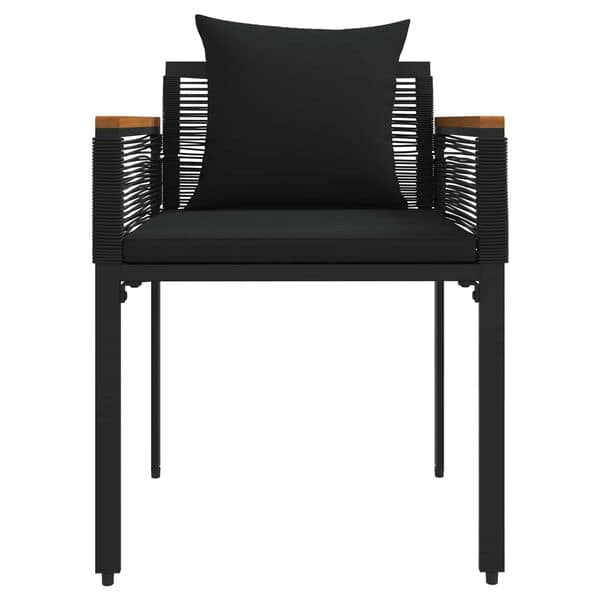 Outdoor Furniture Set with Cushion Black Poly Rattan - Image 7