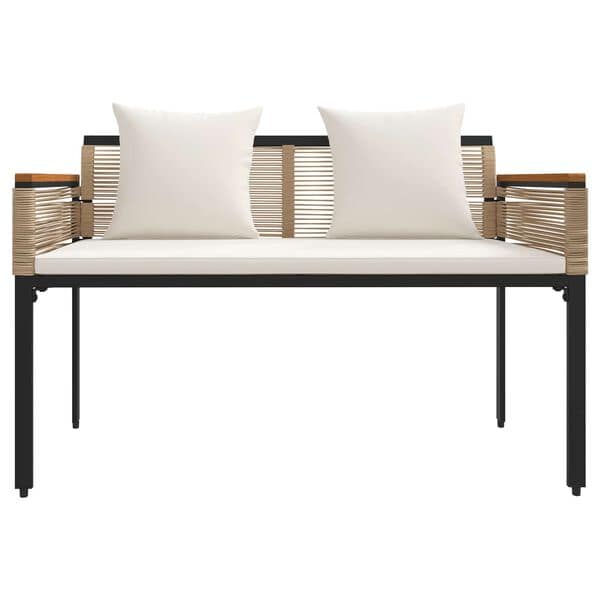 Outdoor Furniture Set Beige and Cream White Poly Rattan - Image 8