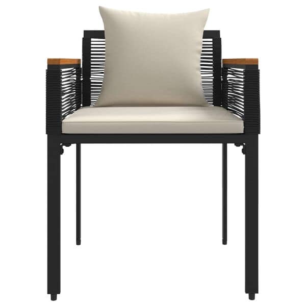 Outdoor Furniture Set Black and Cream White Poly Rattan - Image 9